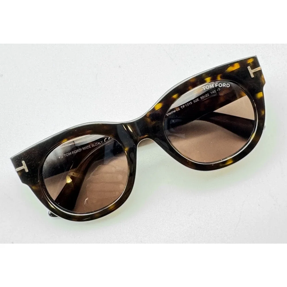 Tom Ford Sunglasses Marine-02 TF1315 52E Havana Cat Eye Frame Brown Lens 50mm